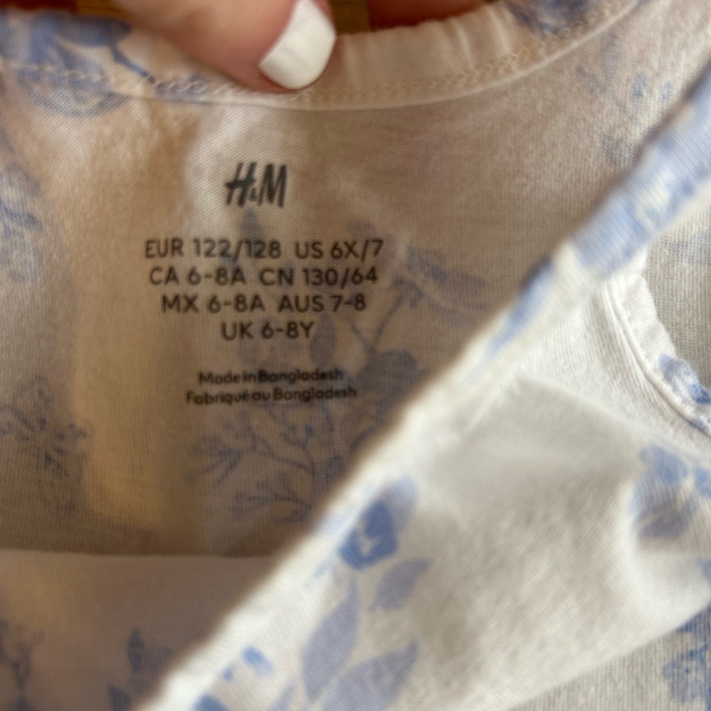 H&M White Dress with Blue Floral Print - Picture 2 of 3